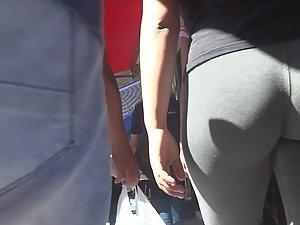 Phat ass in grey tights Picture 3