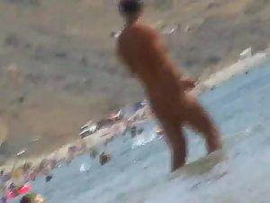 Sexy topless babe in a thong bikini Picture 2