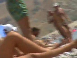 Sexy topless babe in a thong bikini Picture 8