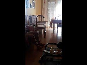 Secretly peeping on sister having loud sex in living room Picture 6
