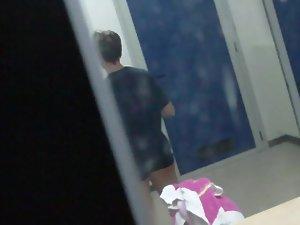 Peeping tom watches inside girl's locker room