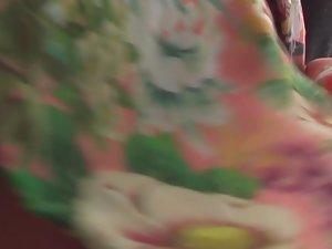 Transparent thong in hot woman's upskirt Picture 1