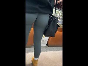 Two different butts with wedgies in tight leggings Picture 4