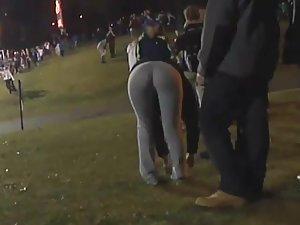 Gorgeous ass of fully bent over girl