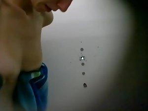 Amazing tits in swimming pool cabin Picture 2