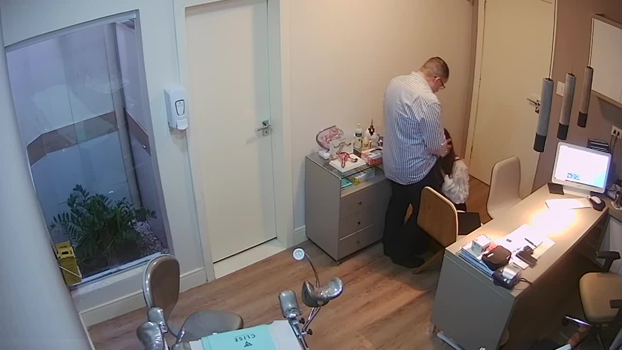 Boss gets a blowjob and gets caught on hidden