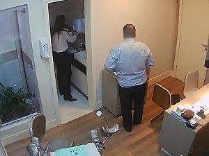 Boss gets a blowjob and gets caught on hidden cam Picture 6
