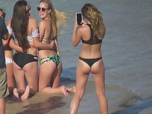 Sexy teen in thong photographs friends