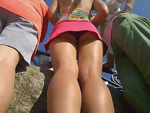 Hot ass peeks out of her miniskirt Picture 7
