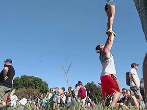 Mingling in the crowd and browsing hot girls Picture 2