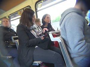 Smiling hottie spotted in bus Picture 3