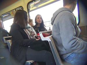 Smiling hottie spotted in bus Picture 4