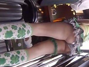 Hot upskirt on saint patrick's day Picture 1