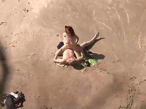 Quirky redhead fucked on a beach Picture 4