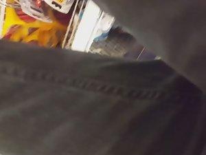 Hot girl with glasses bends over right in front of me Picture 4