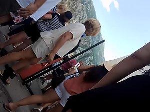 Clenched butt is reason why her ass cheeks is shown Picture 2