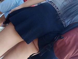 Clenched butt is reason why her ass cheeks is shown Picture 4