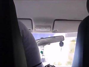 Tanned boobie poked out in a car Picture 4