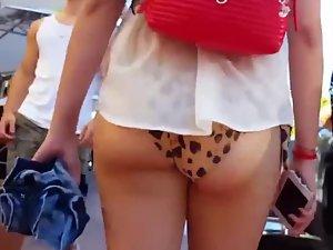 Small but wiggly ass in cheetah bikini