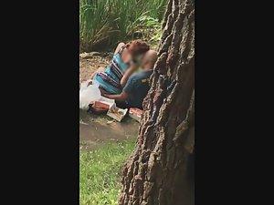 I caught pussy fingering in park Picture 2