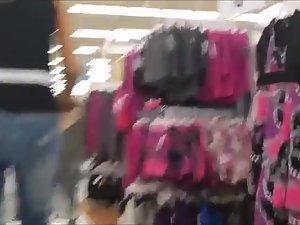 Respectful girl is followed around store Picture 5