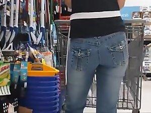 Respectful girl is followed around store