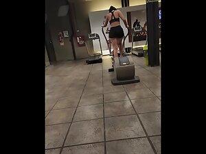 Checking her big ass and wide hips in and out of gym