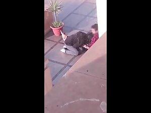 Slutty girl gives a shy blowjob in a public street Picture 8