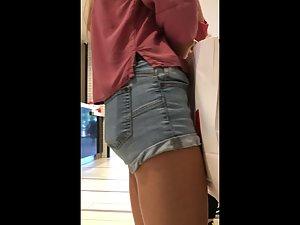 Inspection of stylish girl's long legs and little ass Picture 4