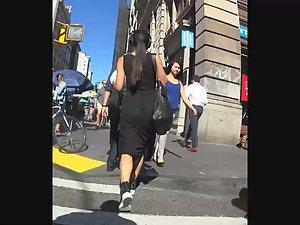 Hot asian girl in a see thru black dress Picture 1