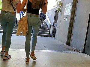 Hot friends competing who looks better in jeans Picture 4