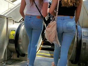 Hot friends competing who looks better in jeans Picture 5