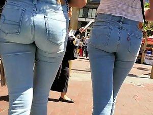 Hot friends competing who looks better in jeans Picture 6