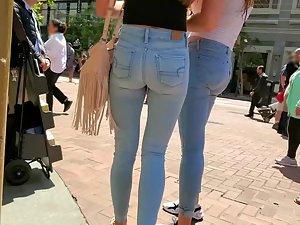 Hot friends competing who looks better in jeans Picture 7
