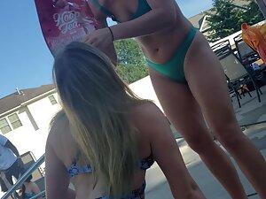 Sexy friend dancing in and out of swimming pool Picture 2