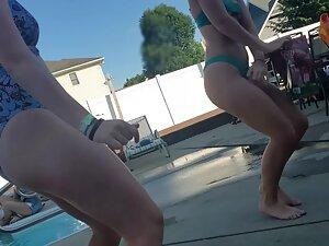 Sexy friend dancing in and out of swimming pool Picture 3