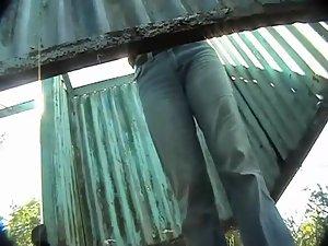 Nicely shaved pussy peeked on Picture 4