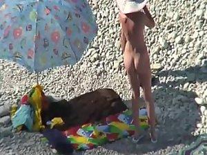 Sweet ass of a tall nudist girl