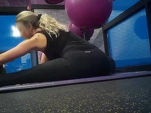 Flexibly gym girl stretches and does full split Picture 8