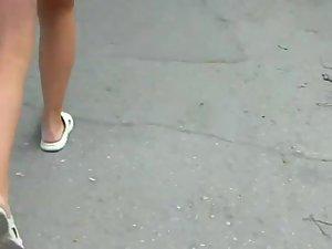 Sweet butt under a small red dress Picture 3