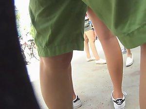 Pussy bulge in schoolgirl's hot pants Picture 4
