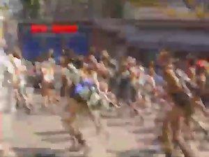 Naked students do a running protest Picture 7
