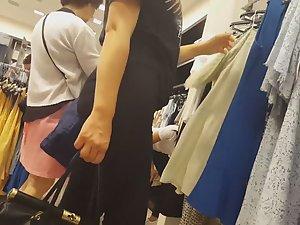 Running into hot blonde in cheap clothes store Picture 1
