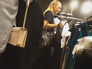 Running into hot blonde in cheap clothes store Picture 6