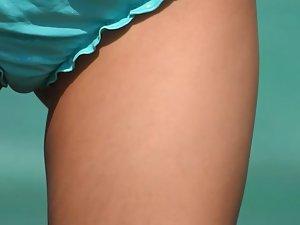 Nipple slips while they pose on beach Picture 6