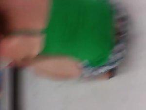 Thong slipped out when she crouched Picture 6