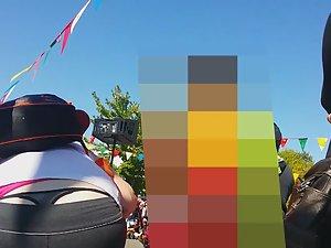 Milf's thong slips out like whale tail Picture 8