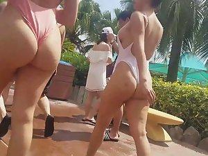 Slut parade at swimming pool Picture 4