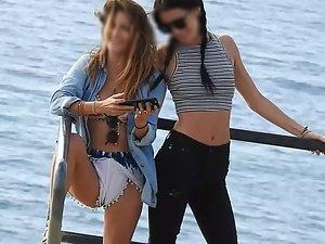 Bombastic girls make selfies and get naked