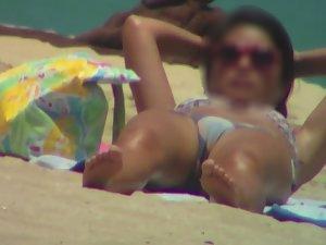 Busted while filming bikini cameltoe Picture 6